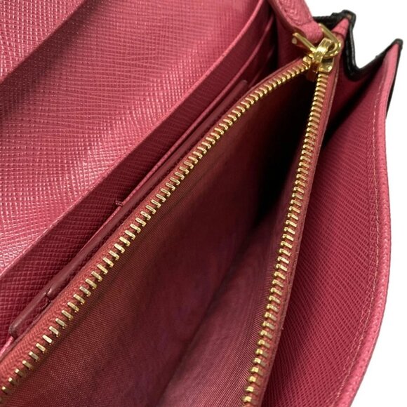 Auth PRADA - 1MH132 Black Saffiano Leather Long Wallet - Picture 5 of 7